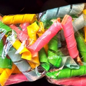 Heatless Spiral Hair Curlers 12' Magic mutli color rollers